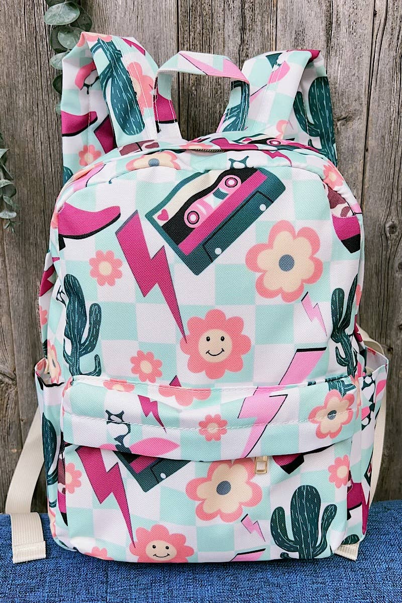 Strike, Floral, Cactus Printed Kids Backpack