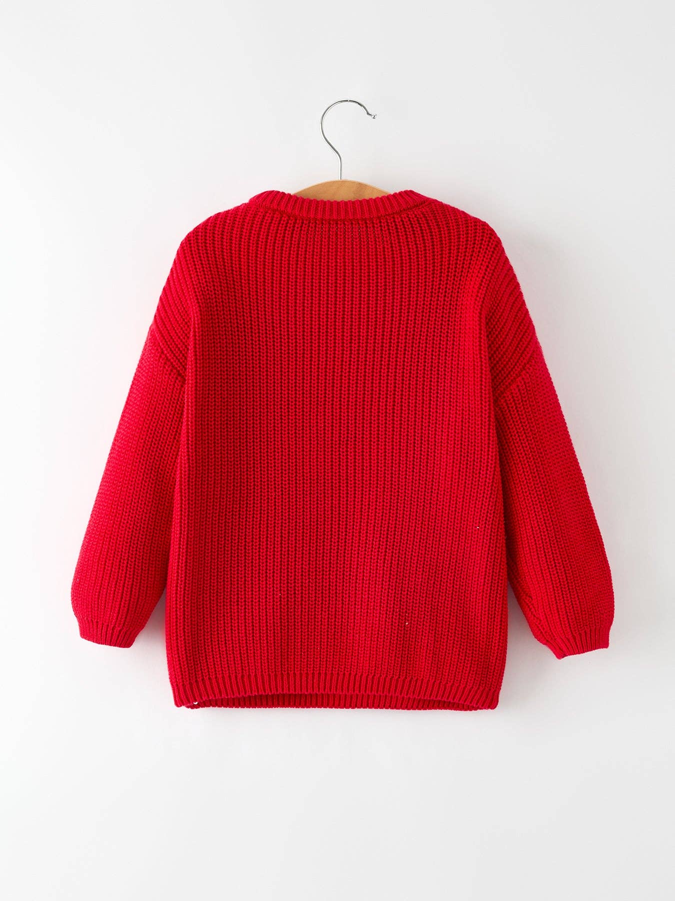 Red Christmas Girls “merry” Pullover Sweater