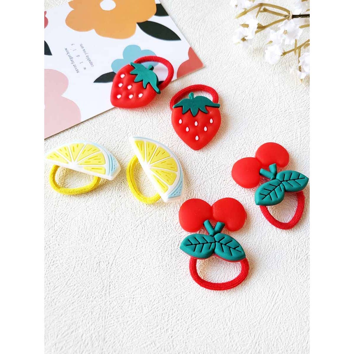 Kids Fresh Fruit Hair Tie Set