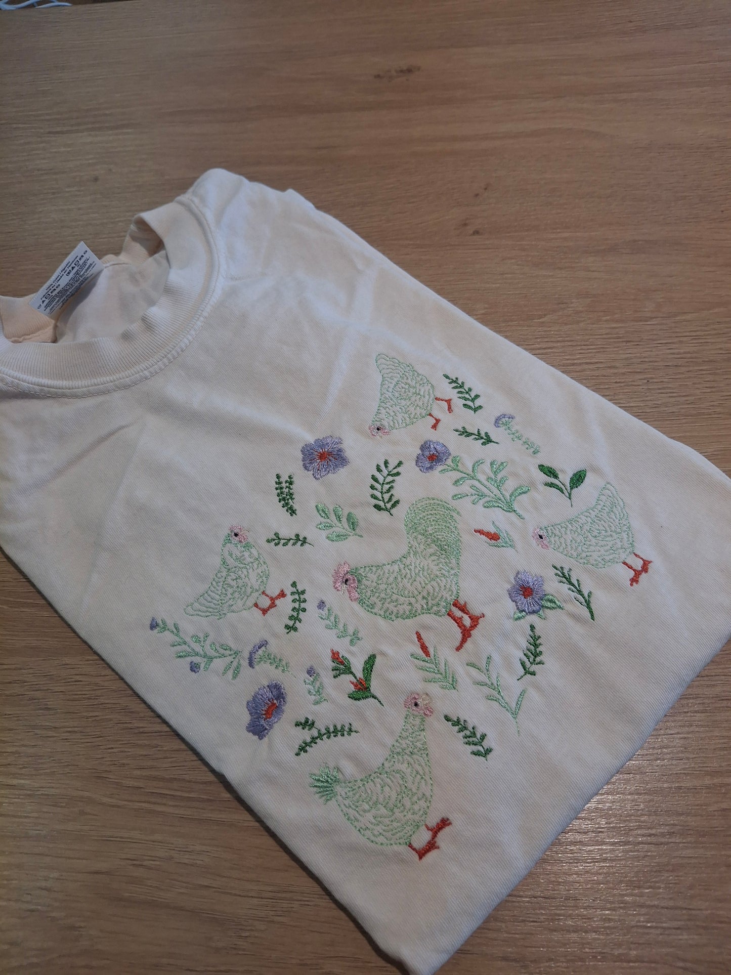 Embroidered Chicken Tee