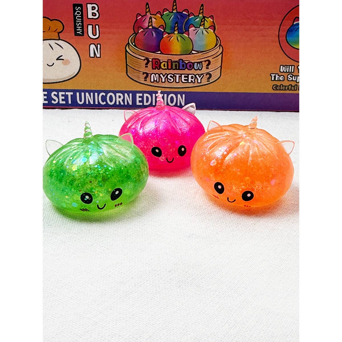 Cute Glitter Unicorn Mini Dumpling Squishy Toy