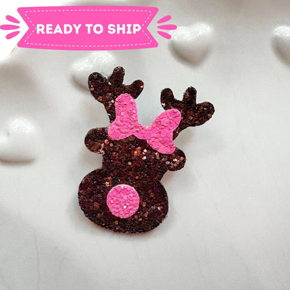 Reindeer Glitter Hair Clip