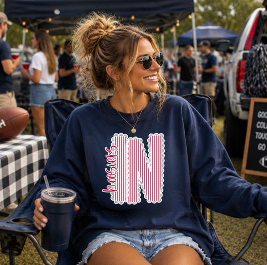Lace Trim IN Hoosiers Tee or Sweatshirt