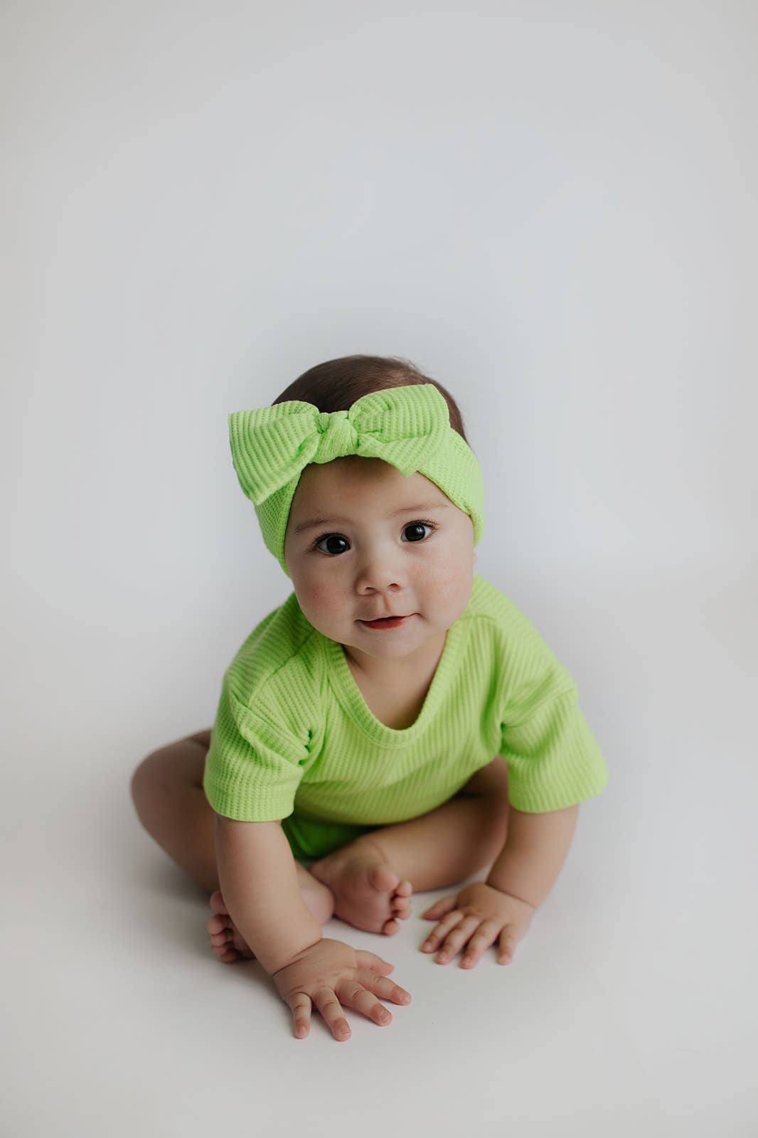 Lime Green Summer Waffle Toddler Top & Bottom Set