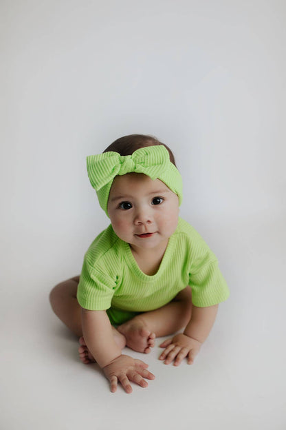 Lime Green Summer Waffle Toddler Top & Bottom Set