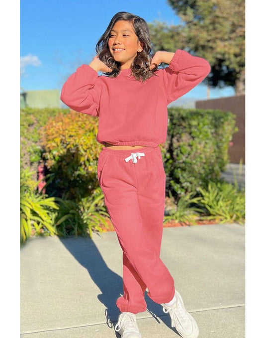 GKSS-22-3002B Girl's 2 pc Pant Jog Set