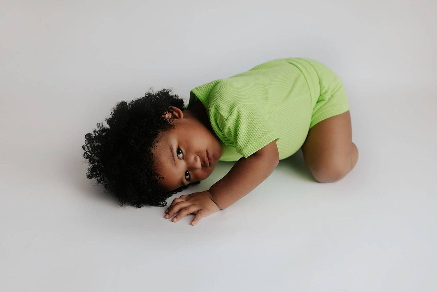 Lime Green Summer Waffle Toddler Top & Bottom Set