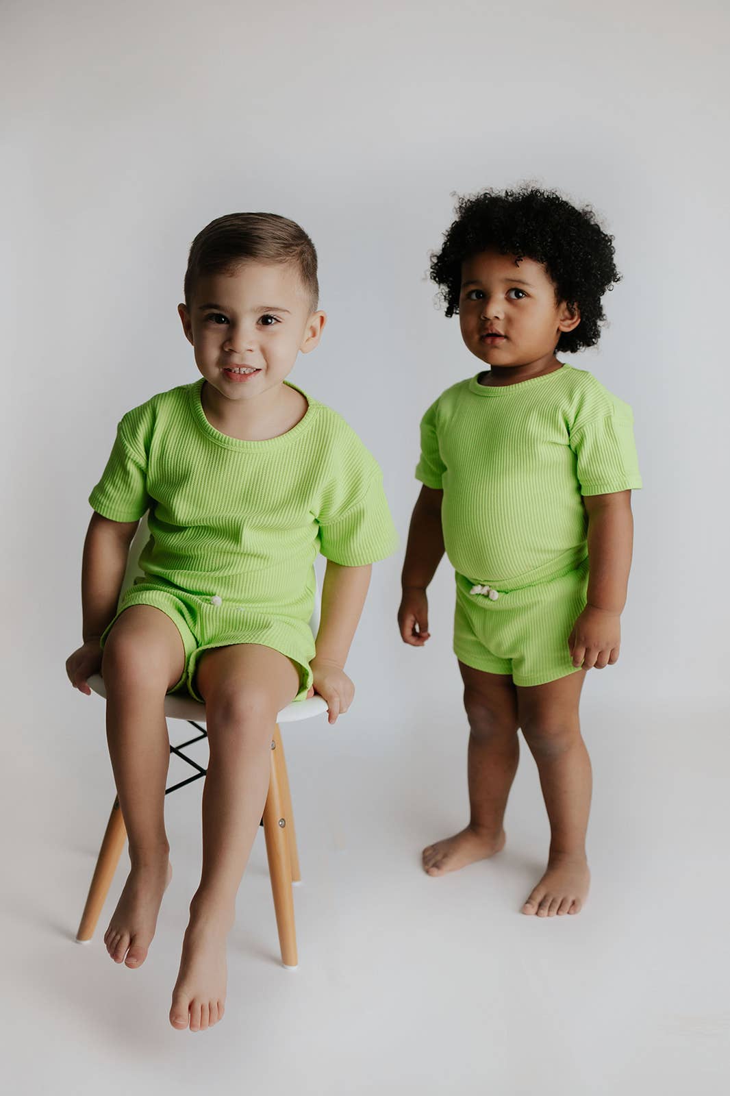 Lime Green Summer Waffle Toddler Top & Bottom Set