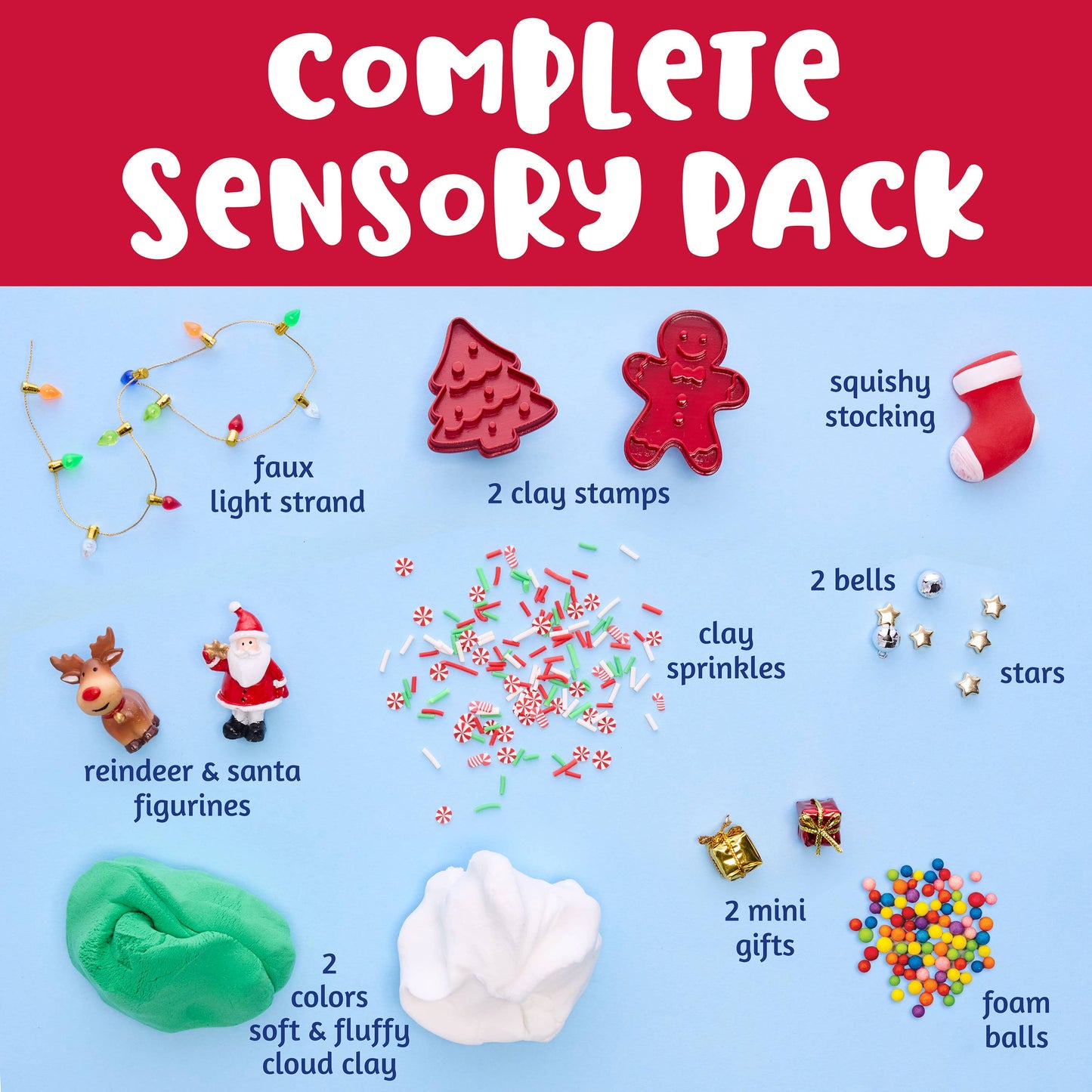 Sensory Pack Christmas Holiday Play Kit for Children