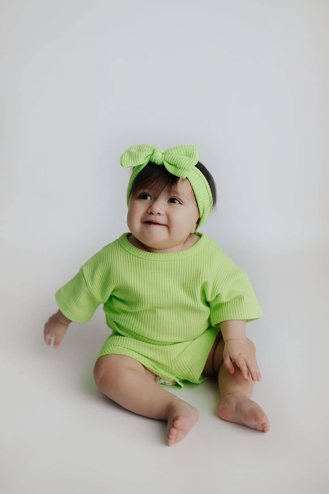 Lime Green Summer Waffle Toddler Top & Bottom Set