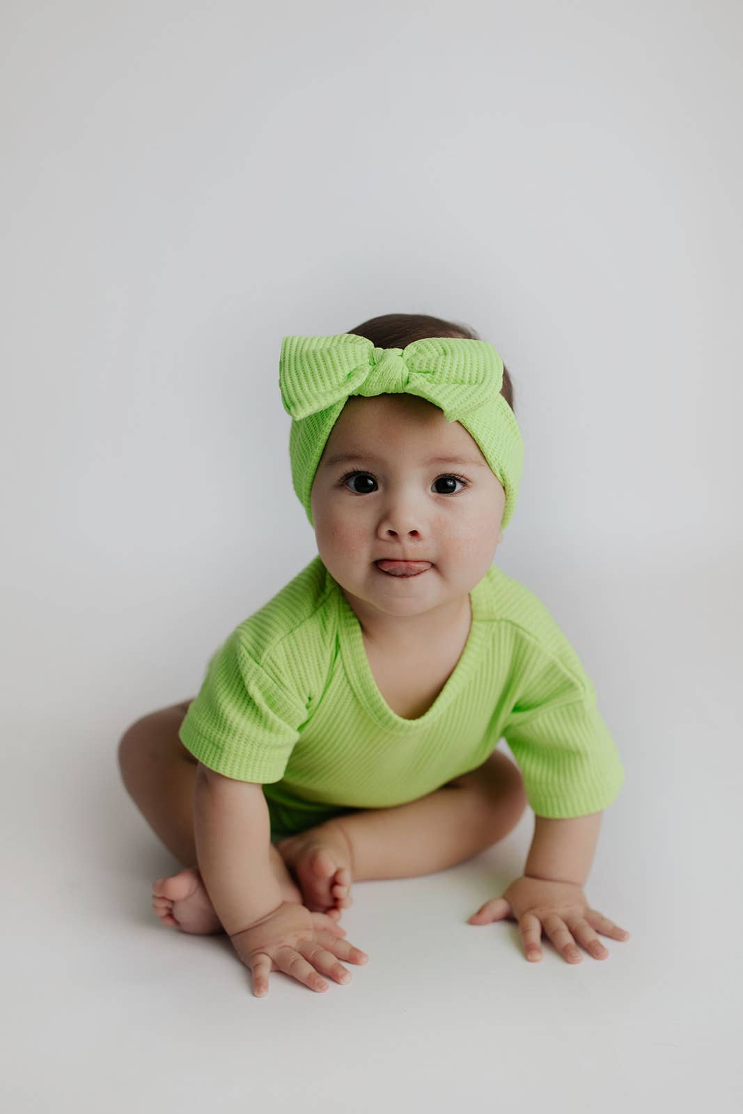 Lime Green Summer Waffle Toddler Top & Bottom Set