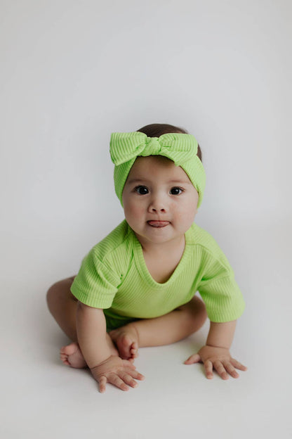 Lime Green Summer Waffle Toddler Top & Bottom Set