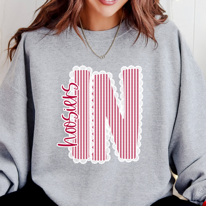 Lace Trim IN Hoosiers Tee or Sweatshirt