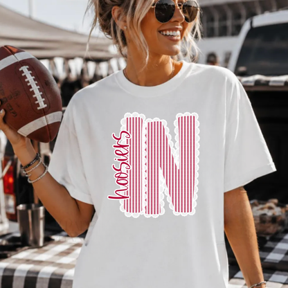 Lace Trim IN Hoosiers Tee or Sweatshirt