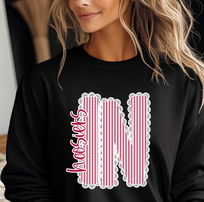 Lace Trim IN Hoosiers Tee or Sweatshirt
