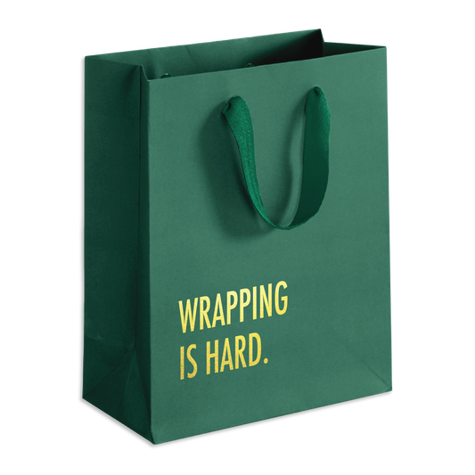 Wrapping is Hard (Green) - Holiday Funny Gift Bag