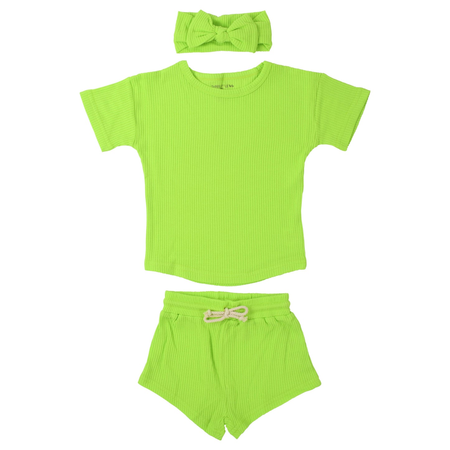 Lime Green Summer Waffle Toddler Top & Bottom Set