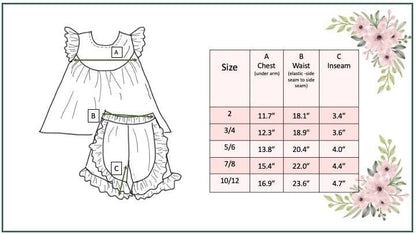 Kids Bright Rainbow Leopard Ruffle Spring Summer Short Set