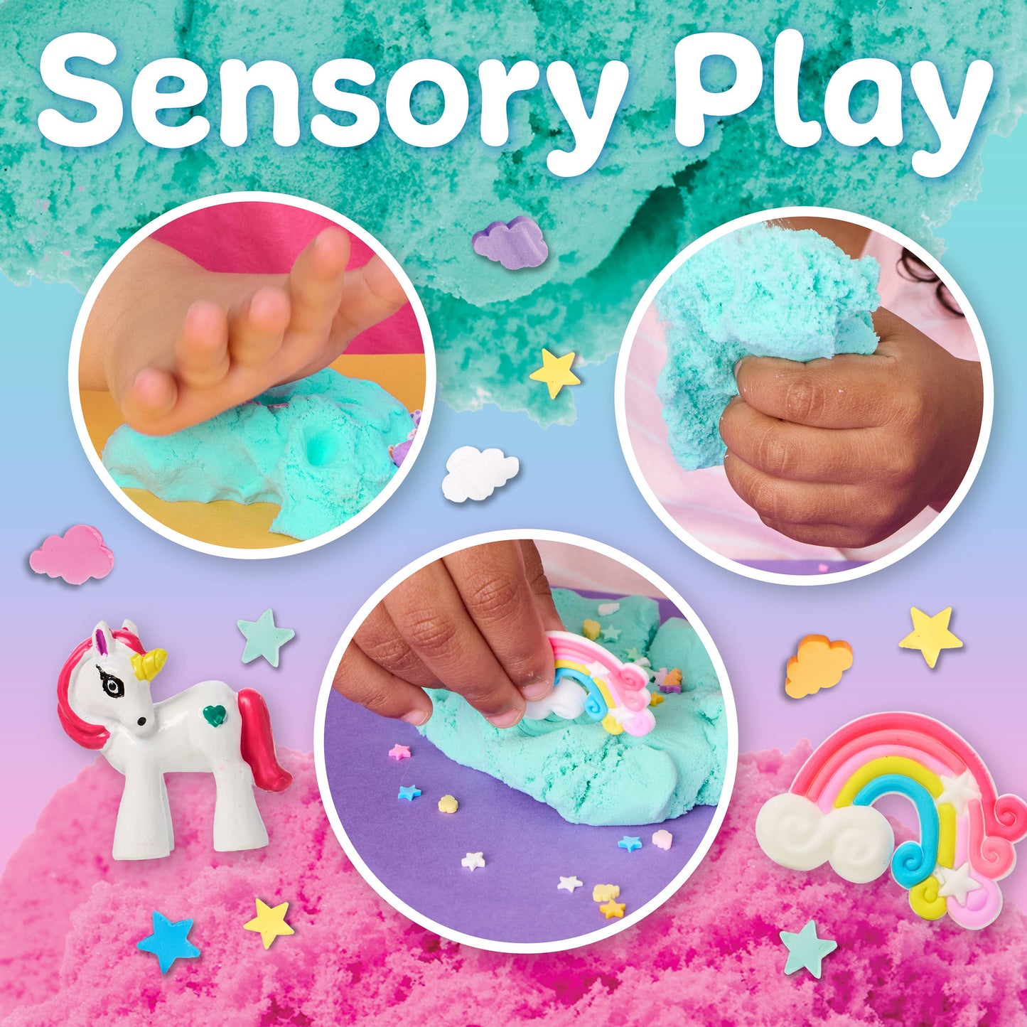 Sensory Mini Play Kit Jar with Cloud Clay: Unicorn Theme