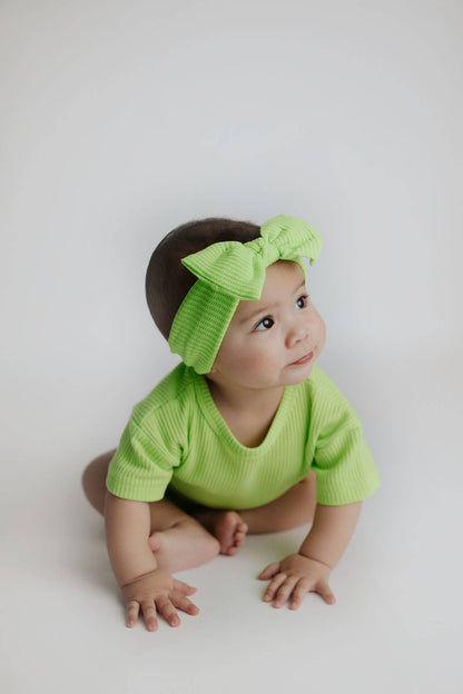 Lime Green Summer Waffle Toddler Top & Bottom Set