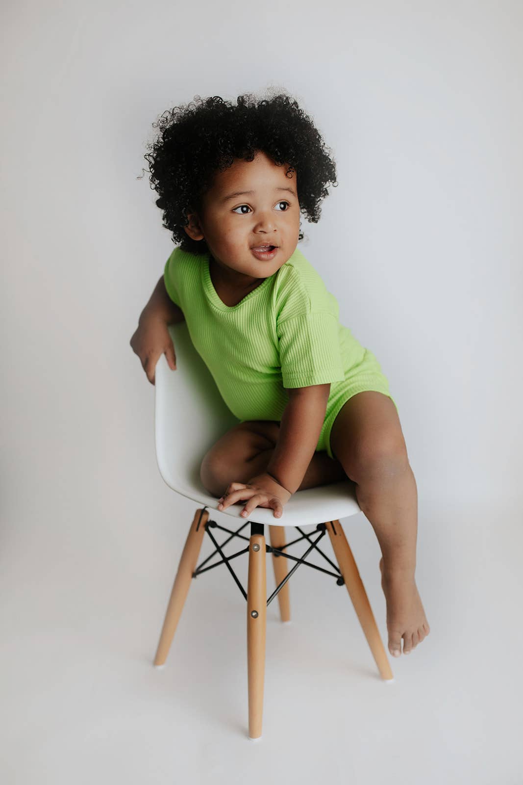 Lime Green Summer Waffle Toddler Top & Bottom Set